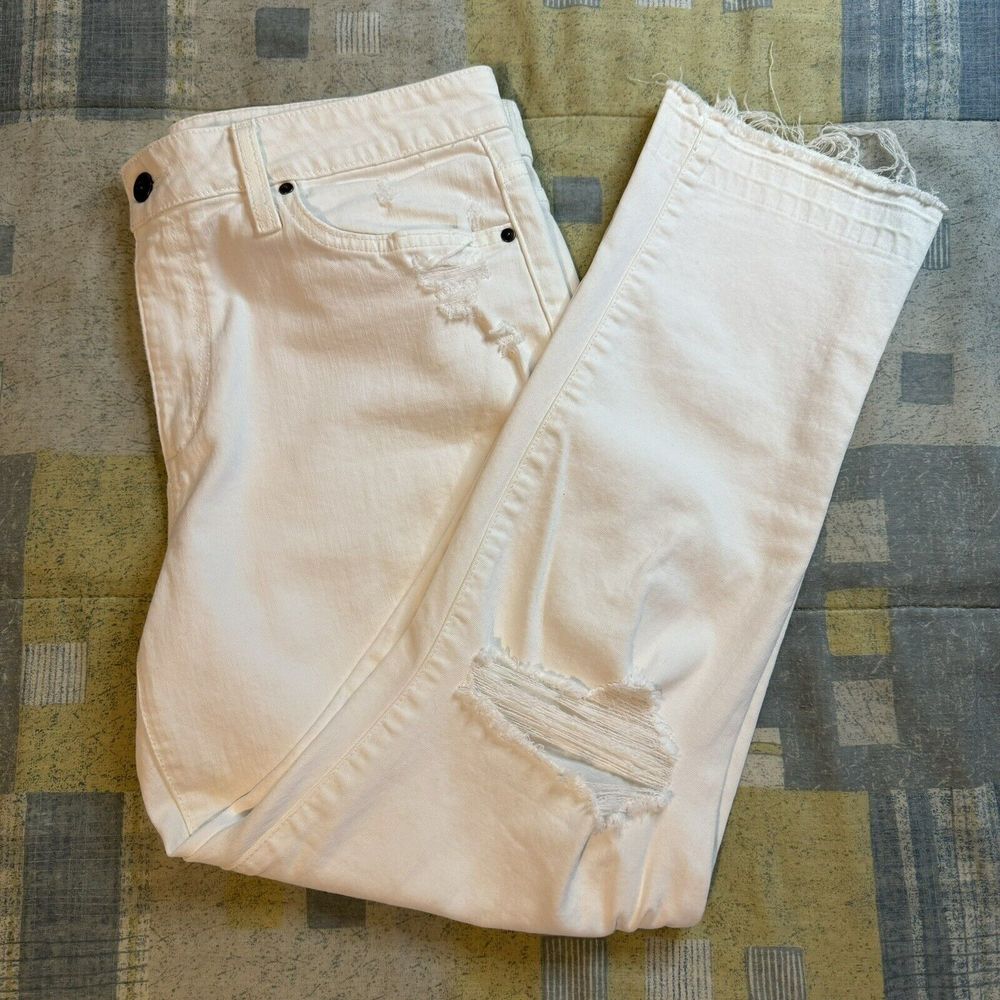 Joes Jeans Womens Size 32 White Mid Rise Straight Leg Denim Jeans